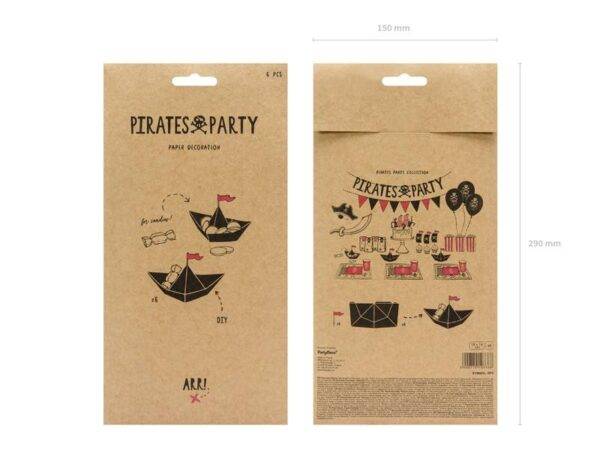 Decorações de papel Festa dos Piratas - Barcos, 19x10x14 cm