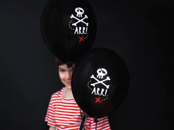 Balões 30 cm, Festa dos Piratas, Preto Pastel