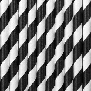 Palhinhas de papel, preto, 19,5 cm