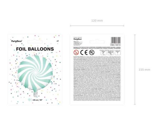 Balão de foil 35 cm, menta