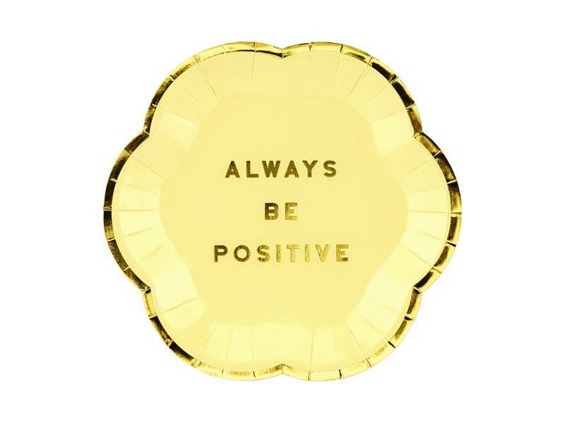 Pratos Gostosos - Ser sempre Positivo, amarelo claro, 13 cm