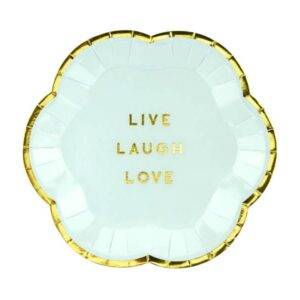 Pratos Yummy - Live Laugh Love, azul claro, 13 cm