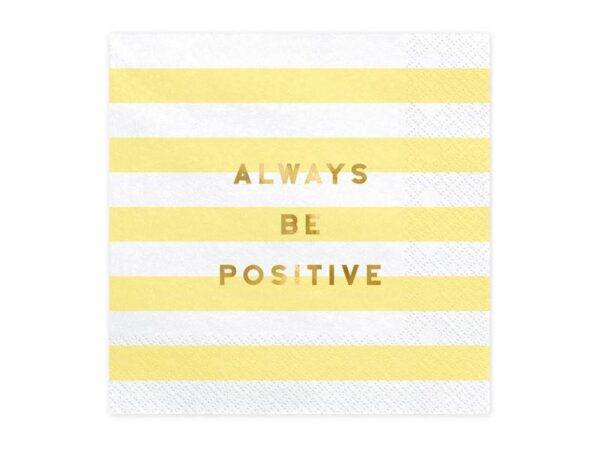 Guardanapos Gostosos - Ser sempre positivo,amarelo claro