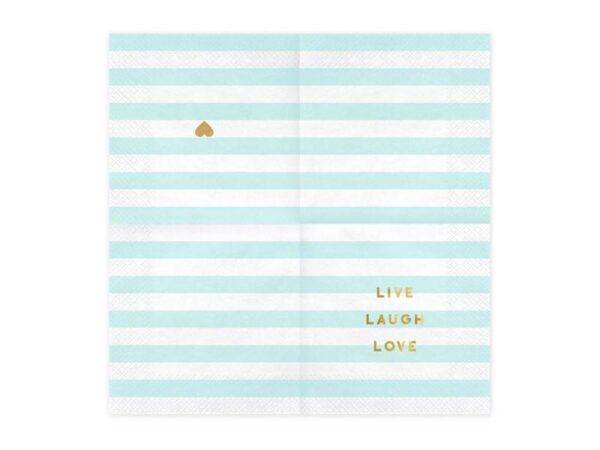 Guardanapos Yummy - Live Laugh Love, azul claro