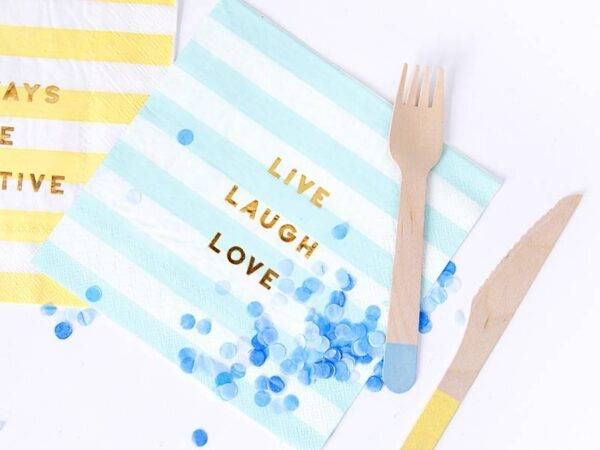 Guardanapos Yummy - Live Laugh Love, azul claro