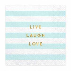 Guardanapos Yummy - Live Laugh Love, azul claro