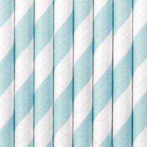 Palhinhas de papel, azul claro, 19,5 cm