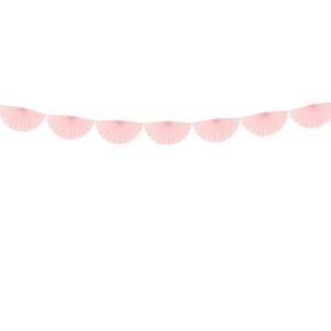 Rosetas de guirlanda de tecido, rosa claro, 3 m