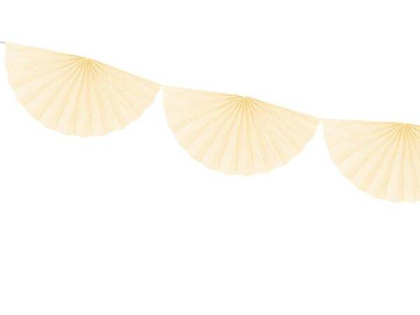Rosetas de guirlanda de tecido, creme claro,