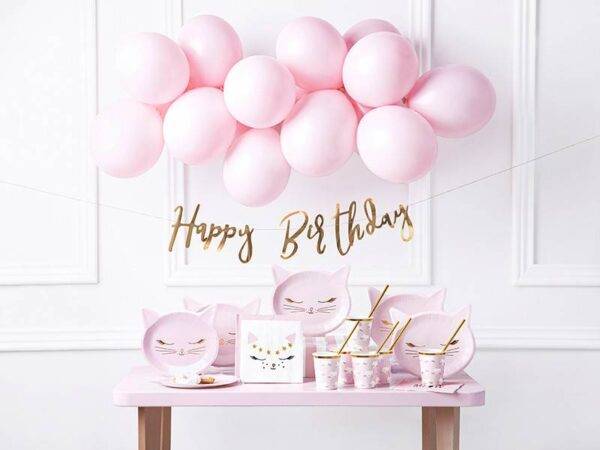 Banner Feliz Aniversário, ouro rosa, 16,5x62 cm