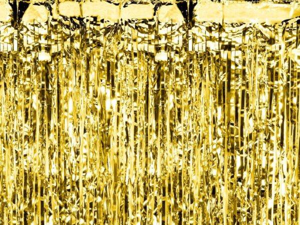 Cortina de festa, ouro, 0,9 x 2,5 m