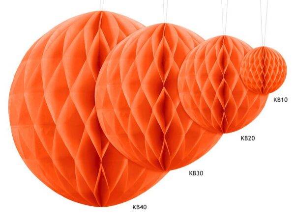Bola de favo de mel, laranja, 30 cm