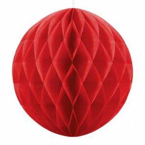 Bola de favo de mel, vermelha, 30 cm
