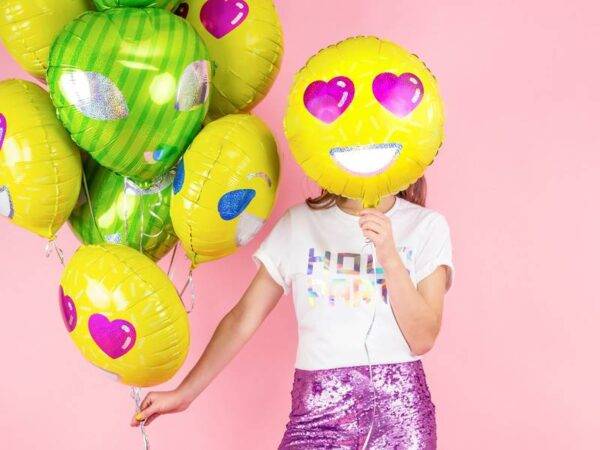 Emoji de balão de foil - amor, 45 cm