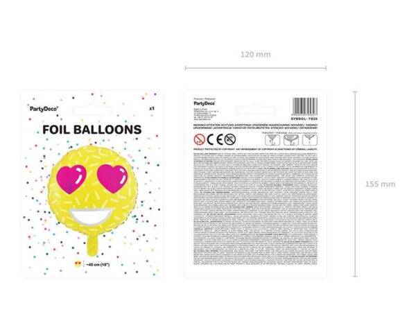 Emoji de balão de foil - amor, 45 cm