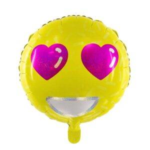 Emoji de balão de folha metálica - Sorriso, 45 cm