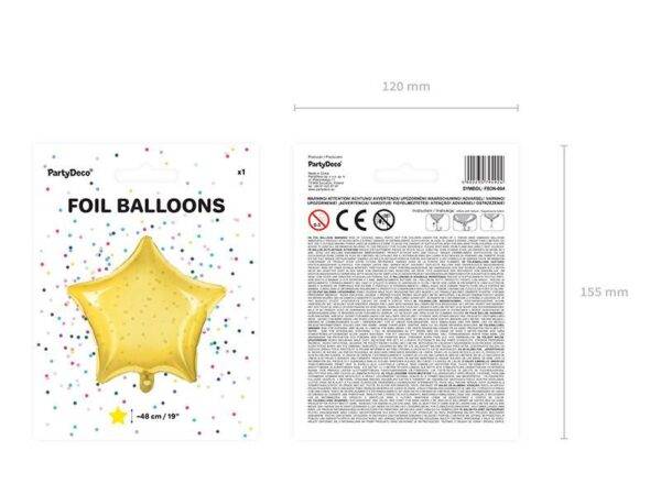 Estrela em balão de folha, 48 cm, amarela