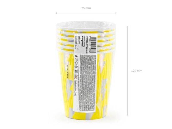 Copos de papel, Holo elétrico, amarelo neon, 260 ml