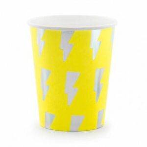 Copos de papel, Holo elétrico, amarelo neon, 260 ml