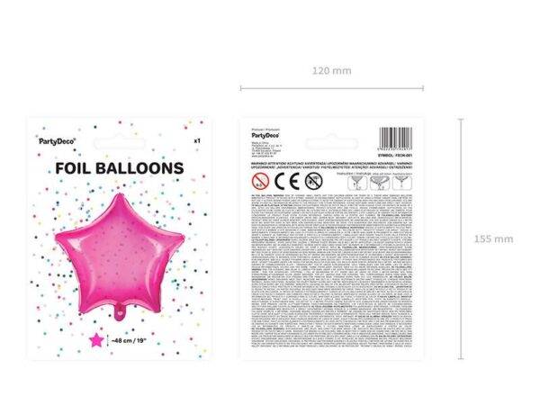 Balão de Foil Estrela 48 cm, Rosa