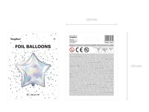 Balão de Foil Estrela 48 cm, iridescente