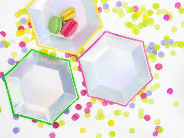 Pratos Reveillon, mix, holográfico, 20 cm