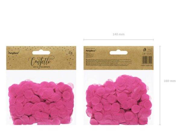 Círculos de confete, rosa escuro, 15 g