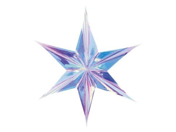 Estrela de folha, 40cm, iridescente