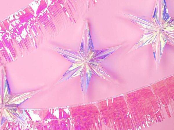 Estrela de folha, 40cm, iridescente