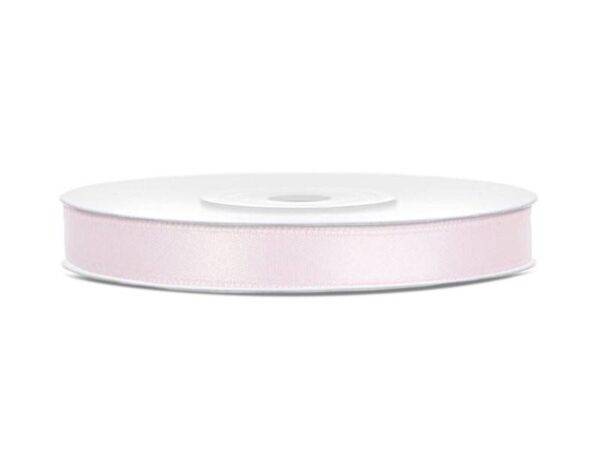 Fita de cetim, rosa pó claro, 6 mm / 25 m