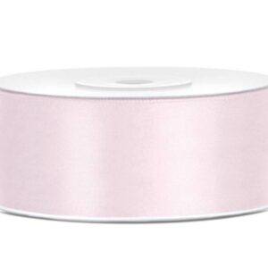 Fita de cetim, rosa claro, 25 mm / 25 m