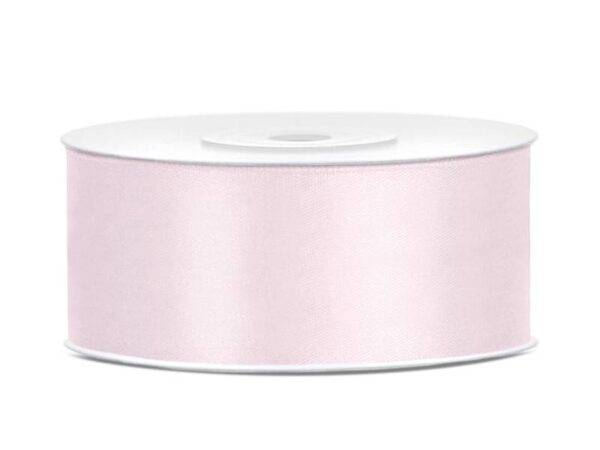 Fita de cetim, rosa claro, 25 mm / 25 m