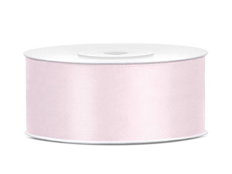 Fita de cetim, rosa claro, 25 mm / 25 m