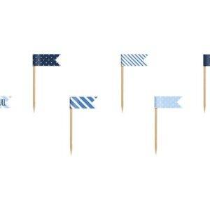 Cupcake Toppers Mini Flags Plane, mix, 7 cm