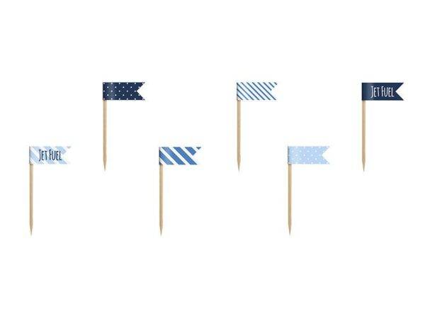 Cupcake Toppers Mini Flags Plane, mix, 7 cm