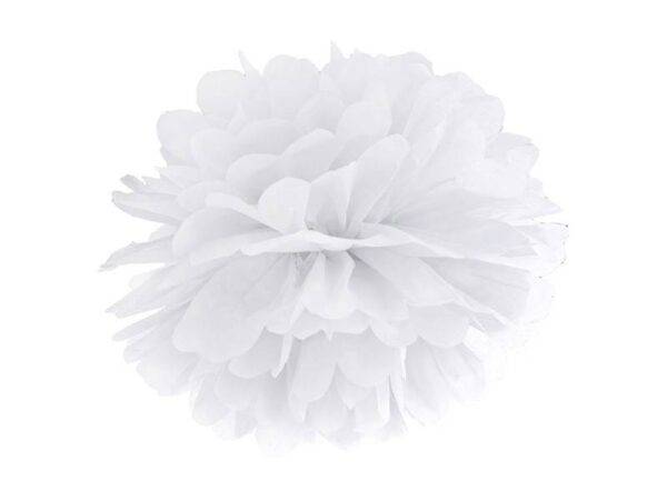 Tissue paper Pompom, branco, 25 cm