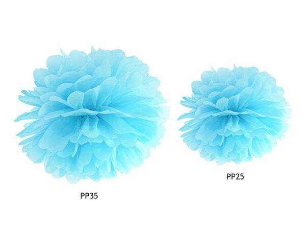 Tissue paper Pompom, azul celeste, 25 cm