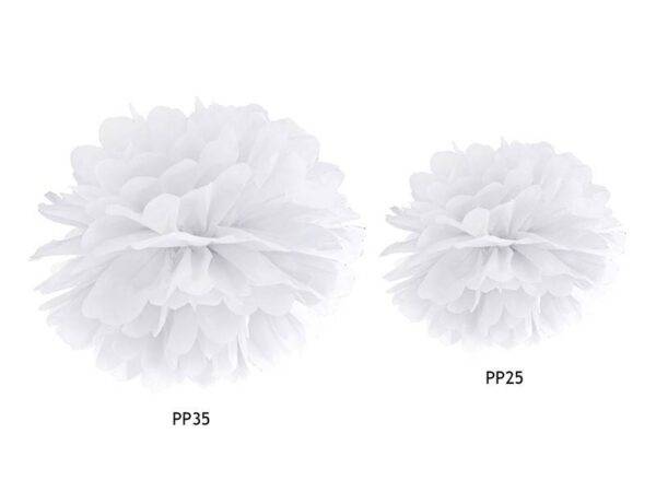 Tissue paper Pompom, branco, 50 cm