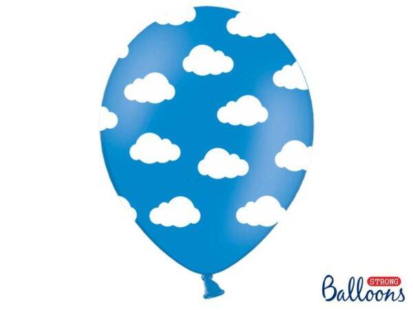 Balões de 30 cm, nuvens, azul centáurea pastel
