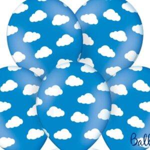 Balões de 30 cm, nuvens, azul centáurea pastel