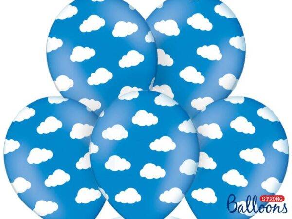 Balões de 30 cm, nuvens, azul centáurea pastel