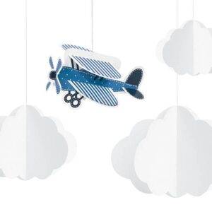 Decoração suspensa Nuvens e pequeno avião,