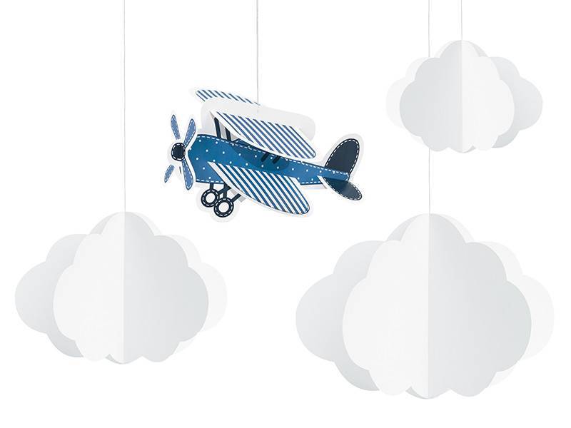 Decoração suspensa Nuvens e pequeno avião,