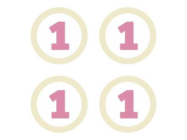 Decorações de papel 1, rosa claro, 5,5 cm
