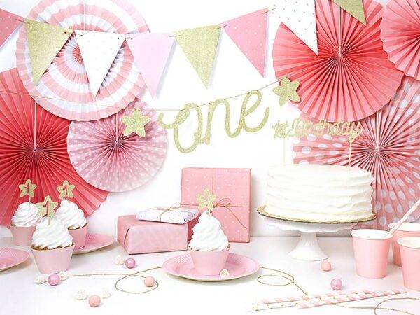 Rosetas Decorativas Rosetas decorativas Pastelove, rosa claro, com estampa,