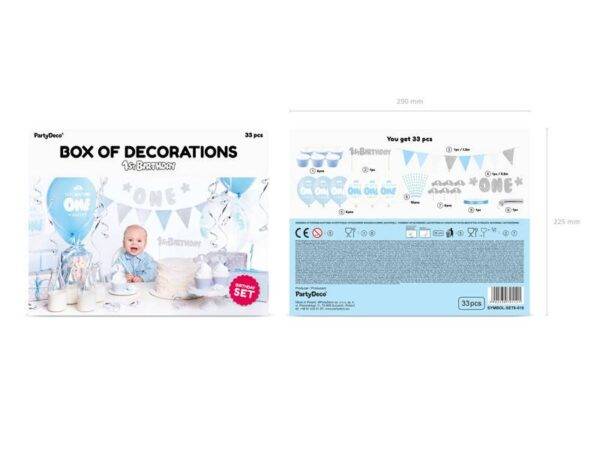 Conjunto de decorações para festas - 1º aniversário, prata