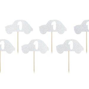 Cupcake toppers 1º aniversário, prata