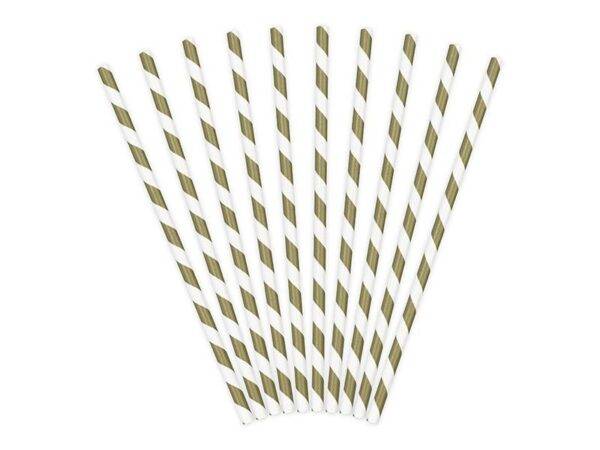 Palhinhas de papel, de papel, ouro, 19,5 cm