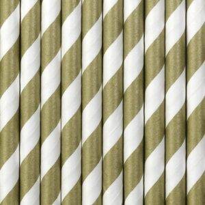 Palhinhas de papel, de papel, ouro, 19,5 cm