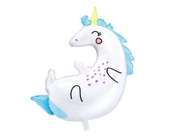 Unicórnio de balão de foil, 70x75 cm